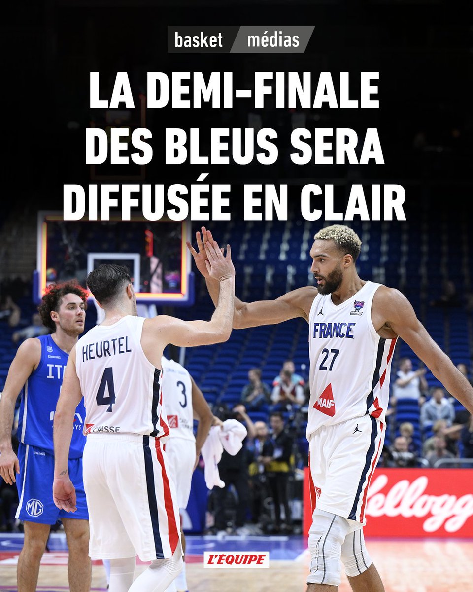 La demi-finale des basketteurs français sera conjointement diffusée sur M6 ou W9, ainsi que sur Canal+ Sport 360. 

Les Bleus affronteront vendredi la Pologne ou la Slovénie. Leur éventuelle finale serait également retransmise en clair ow.ly/6xN350KJt2F