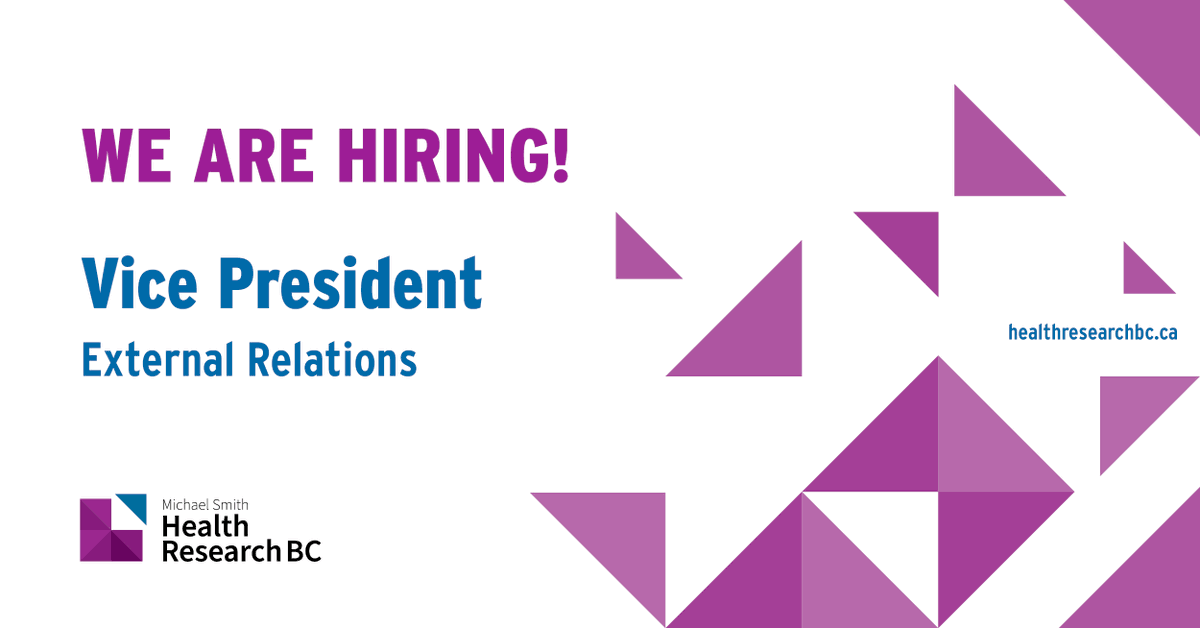 We're growing &amp; actively recruiting for a VP, External Relations. If you excel at building strong relationships &amp; looking for an opportunity to shape a new portfolio to help us achieve our strategic directions, we’d love to hear from you. Details at bit.ly/3qBjJc3
