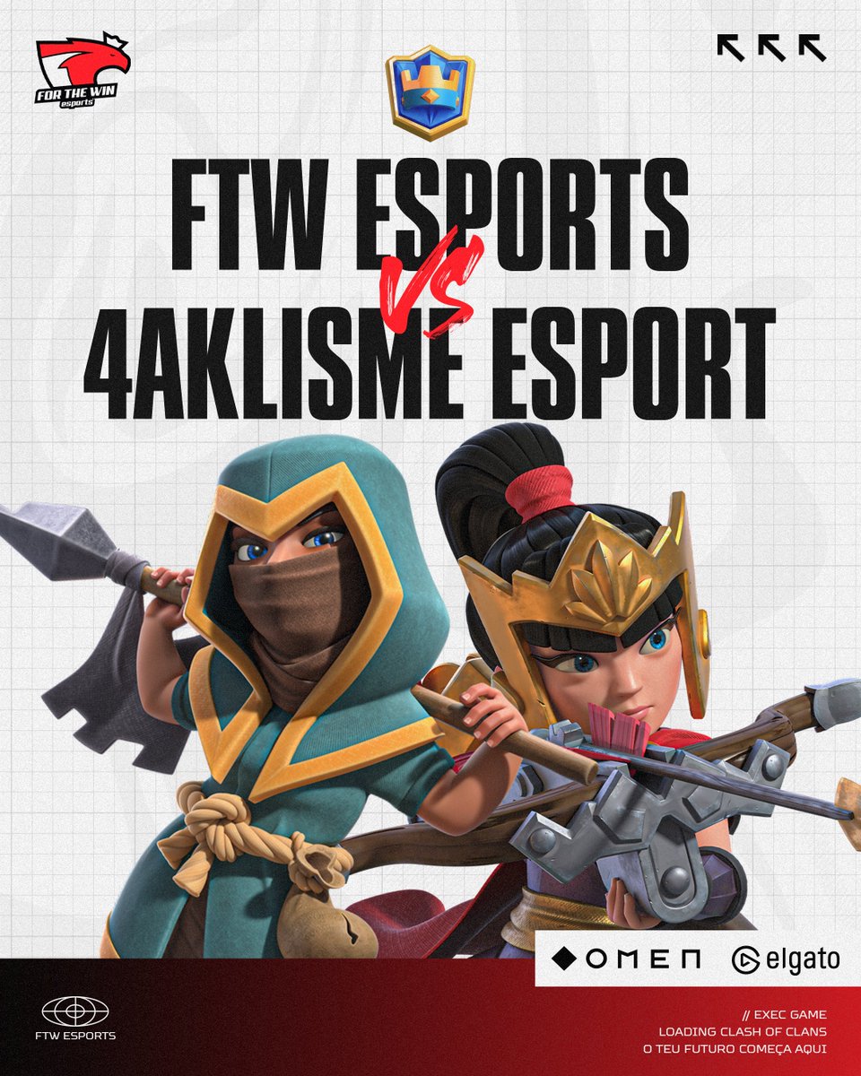 Hoje a nossa equipa de @ClashofClansvai vai se estrear na <a href="/ECLClashofClans/">Elite Champions League</a> frente à equipa <a href="/4aklismeGaming/">4Aklisme</a> na 1ª ronda da fase de grupos! 💪

🕝21:00

#ftwesports #ftwarmy #ftwcoc #OMENFTW #elgatoFTW