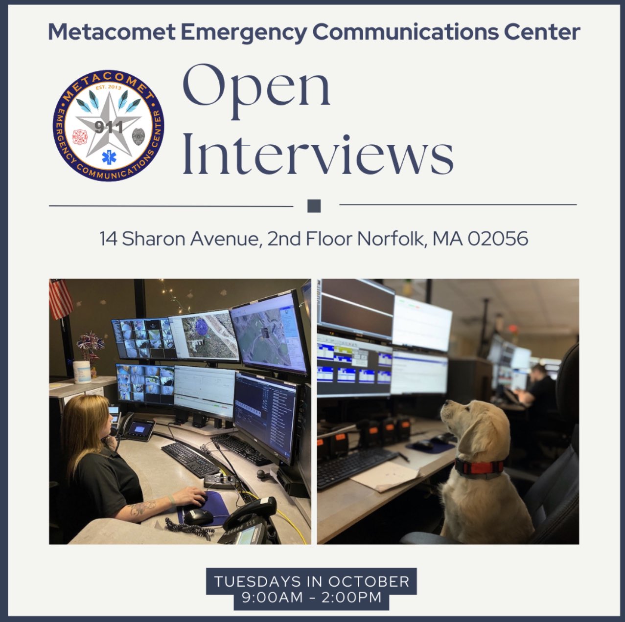 The Metacomet Emergency Communications Center (MECC) is hiring