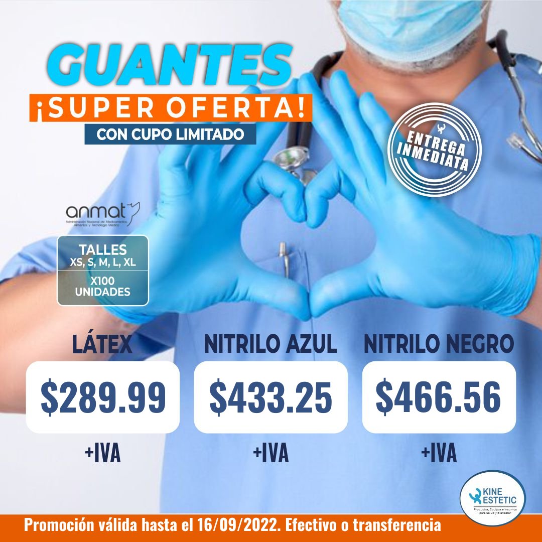KineEstetic's tweet photo. 🔊CAJAS POR 100 GUANTES 🔊

Precios incomparables
➡️Valido en efectivo o transferencia hasta el 16/9/2022

¡¡¡Consultanos!! 
📲 3413359397 - 3413359387
📞Llamanos 0341-5270685
 
#kineestetic #guantes #promociondeguantes #nitrilo #latex #nitriloazul https://t.co/2ah0zcf9N7