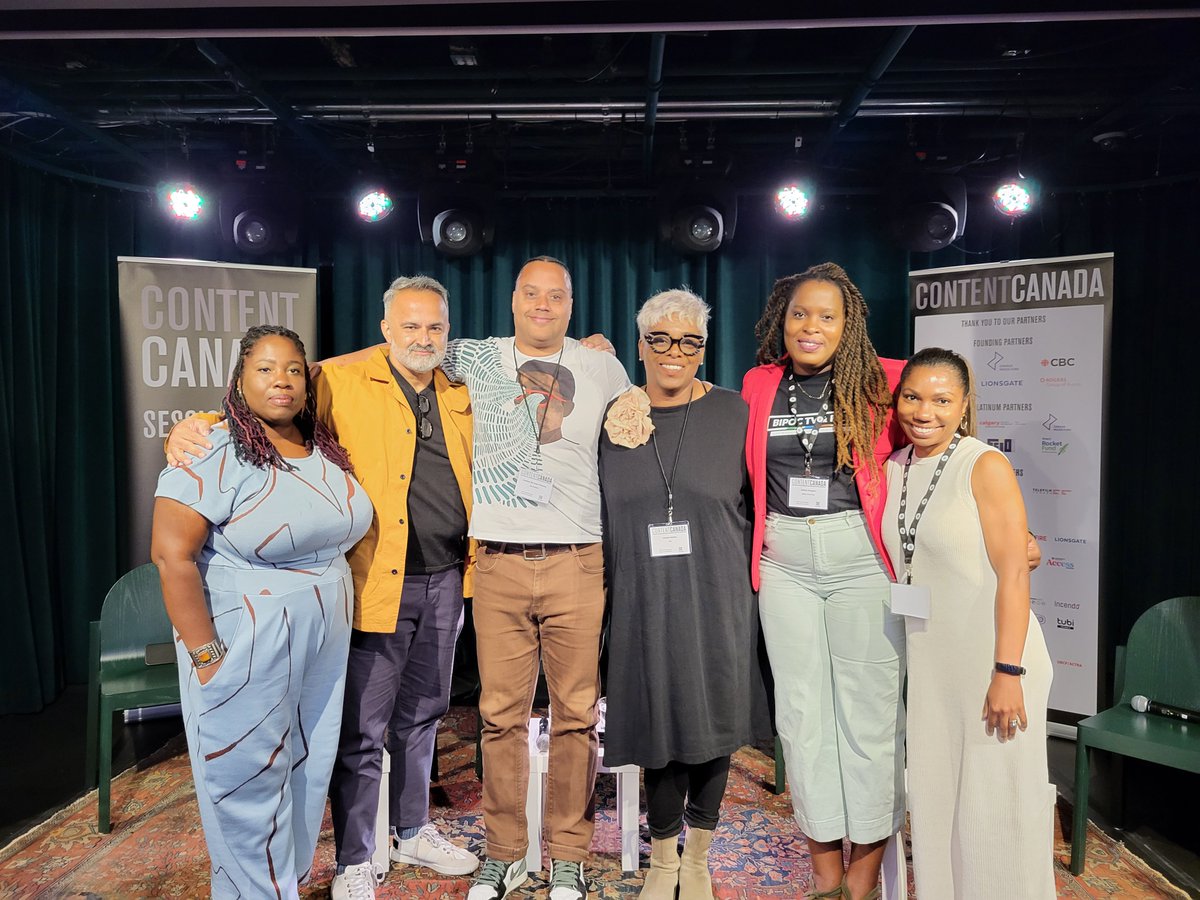 CBC_Publicity's tweet image. Thank you for the thoughtful and honest conversation earlier today at @ContentCanada1 about the first year of the Showrunner Catalyst program: @MotionLive, Ian Iqbal Rashid, @ABTrotman, @mj7757 of @cfccreates, @kadonkadiekay of @BIPOCtvandfilm and @leamarin3 of @cbc. 👏🏼👏🏾👏🏽👏🏿