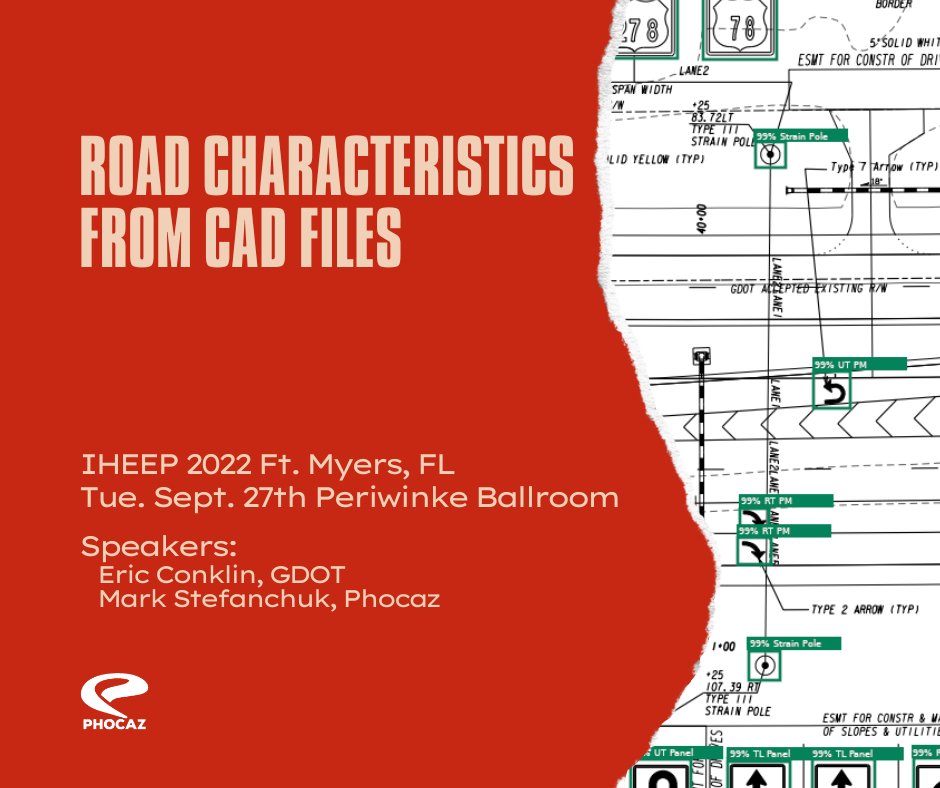 Phocaz's tweet photo. Road Characteristics from CAD Files
Join us to learn how we are extracting data from files.
Presenting at #IHEEP 2022 Ft. Myers, FL Tue. Sept 27 at 4:05pm Periwinkle Ballroom
Hint: Machine Learning/Artificial Intelligence and iTwin https://t.co/7OhumIna7b