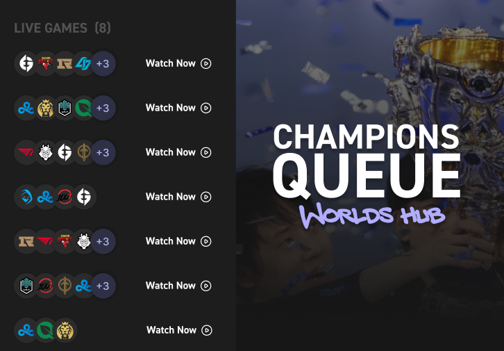 ChampionsQueue's tweet photo. Wait...you're saying..... I can... see ALL LIVE Champions Queue games..... in one place????

Yes.😎COMING SOON 📅#Worlds2022 https://t.co/HOM8yxcZRm