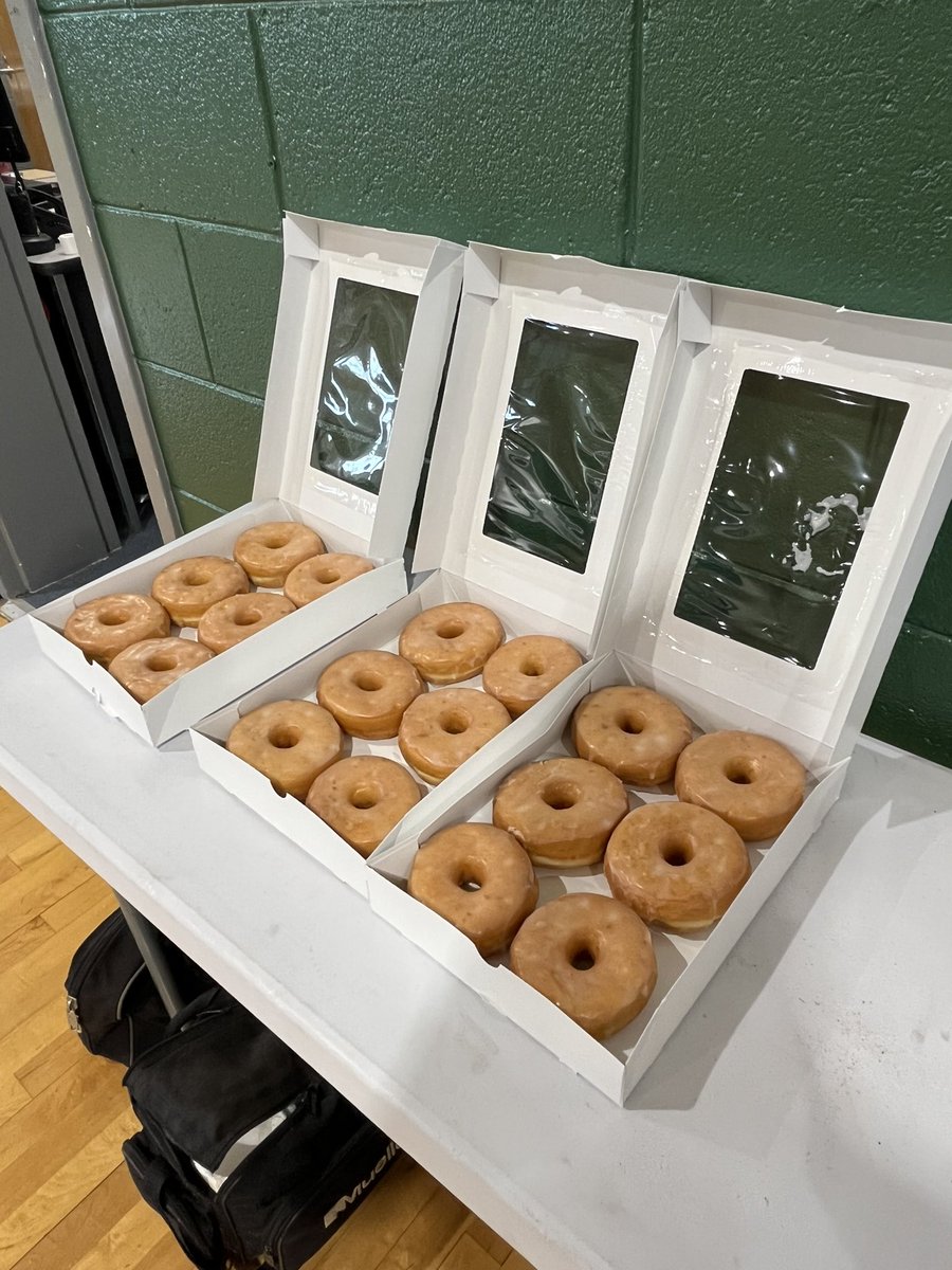 GMS_PackSports's tweet photo. What happens around GMS when The Pack defense throws a shutout? Donuts for 0’s of course! https://t.co/1JtRbKjF7b