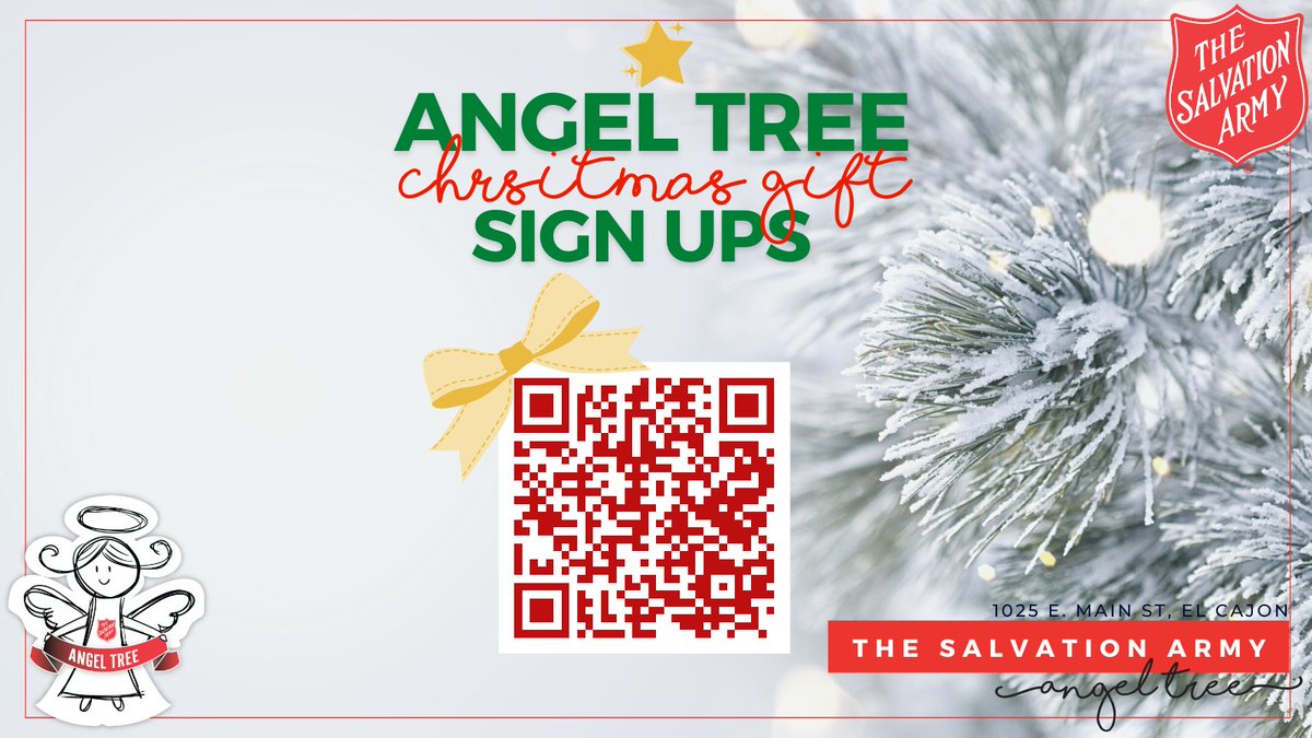 ECRedShield's tweet photo. Angel Tree Registration! 
Use the code to register for an appointment time. Items required at appointment:ID, proof of income and proof of address.

Registration does not guarantee Christmas gifts. Places in the program are determined by family eligibility and space available. https://t.co/G6VTsvk42F