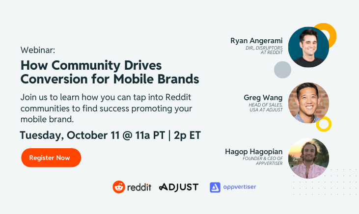Appvertiser_io's tweet photo. ❗️WEBINAR ALERT❗️How Community Drives Conversion for Mobile Brands?

🤝Join us on Oct 11, 2022, 11 am PT | 2 pm ET
Register here: https://t.co/6R28J4tIab

The community👨‍👩‍👧‍👦 can be a tough nut to crack for brands. So, what’s our secret sauce for success?🤔 https://t.co/60IdGsYO29