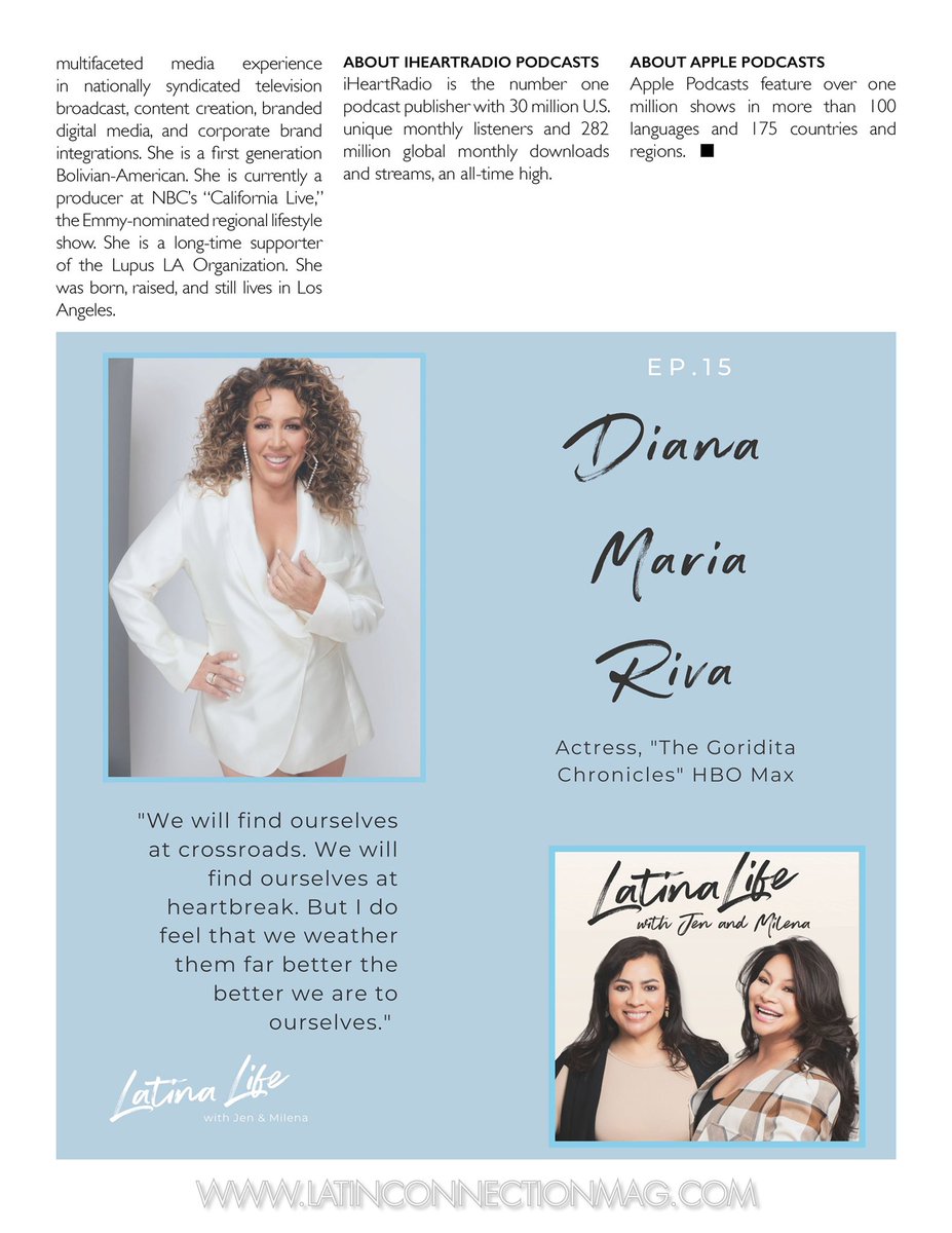 LatinConnection's tweet image. Great new podcast! 
Latina Life with Jen and Milena!! 
By Cathy Cardenas - LatinConnectionMag.com