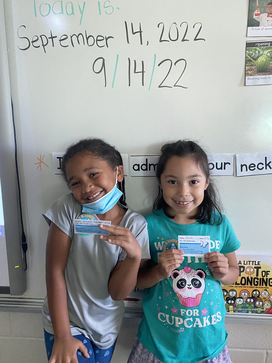 ashleymalk's tweet photo. It was an exciting day at @CedarForestES. These two girls are getting a visit from the tooth fairy this evening! https://t.co/NdAv3vN0kX