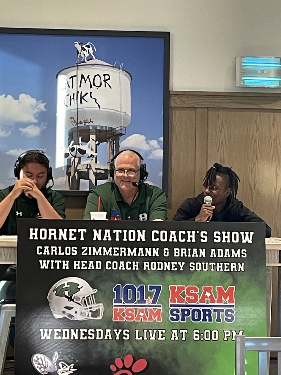 CoachRSouthern's tweet photo. J-Bug on the Hornet Coach’s Show https://t.co/L7F1QkPzVn