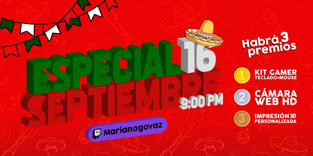 MarianaGovaz's tweet photo. Muy feli, les vengo anunciar el mini evento de este 🇲🇽 viernes 16 de SEP 🕘 9 PM (hr. México)

Espero me puedan acompañar y ganen un premio.

Habrá juegos mexicanos, no tan mexicanos y buena música. 🎵
Lqm locos🤍

👀: para ayudarme a crecer, el pase de entrada a jugar será un RT https://t.co/rUy7CETmxd