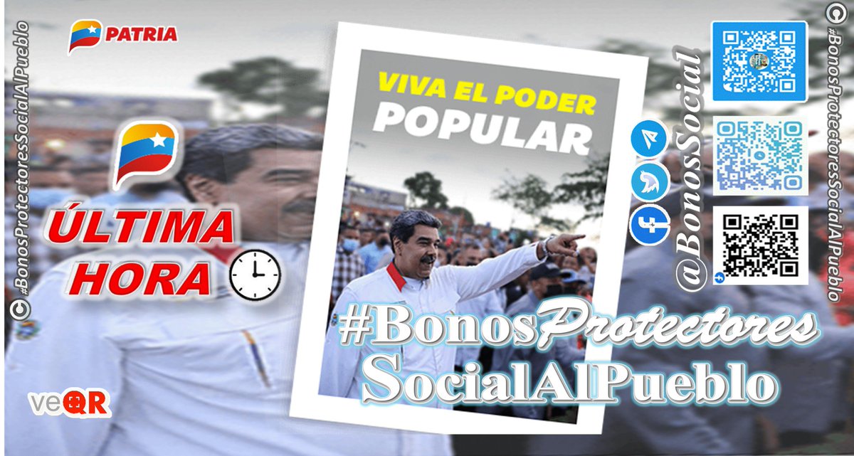🚨 #ÚLTIMAHORA:  Inicia la entrega del Bono #VivaElPoderPopular a través del Sistema <a href="/CarnetDLaPatria/">Carnet de la patria</a> enviado por nuestro Pdte. <a href="/NicolasMaduro/">Nicolás Maduro</a>

✅ Tendrá lugar los días #14Sep al #21Sep de 2022.

<a href="/BonosSocial/">Bonos Protectores Social Al Pueblo</a>
#VenezuelaMultiproductiva