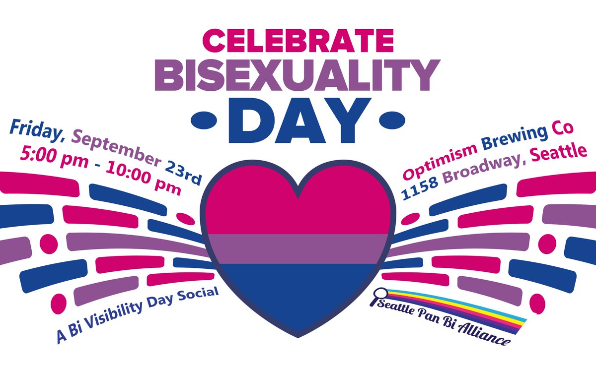 SPBiAlliance's tweet photo. Join a #BisexualVisibilityDay2022 Celebration @ Optimism Brewing Co's outdoor beer garden (5pm-7pm) & then inside @ our reserved table (7pm-10pm). Full details: https://t.co/ApLQSq84eN
#bisexual #pansexual #multisexual #omnisexual #polysexual #fluid #homoflexible #heteroflexible https://t.co/sc1SUiVQHI