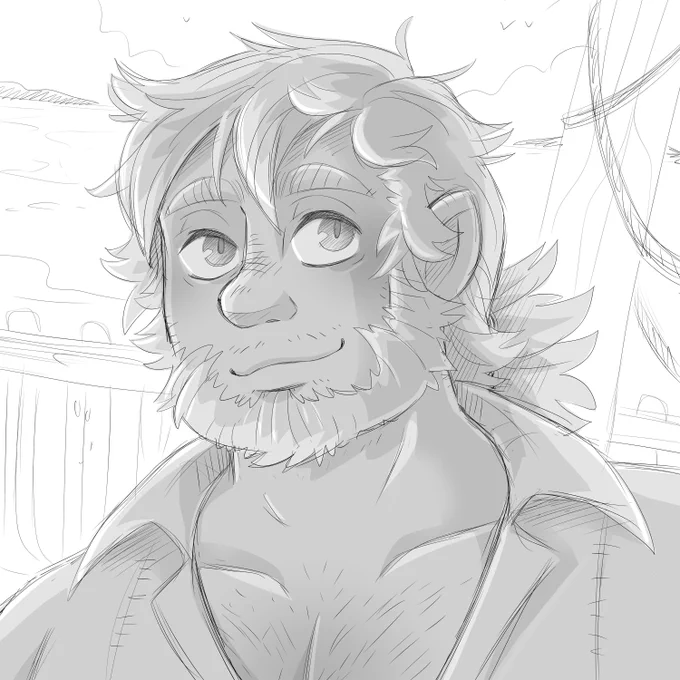 Allo keeps drawing himbos, and I always wanna sketch himbos when I'm sick, so I sketched the himbo.

Might color it when the colors are defined! In the meantime, go follow @Alloart2 lol. https://t.co/lsZlBquLkN 