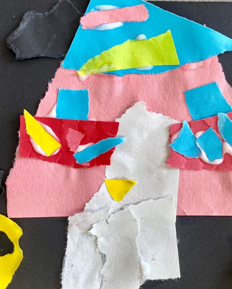 tlcollab's tweet photo. An accessible activity that gives students &amp; teachers the chance to get to know one another in a fun, creative setting. Ripped Paper Poems: Students think of memories to represent visually using ripped paper and write about their memory on the back of their work. #SayItWithArt https://t.co/ZhqSHARhZW