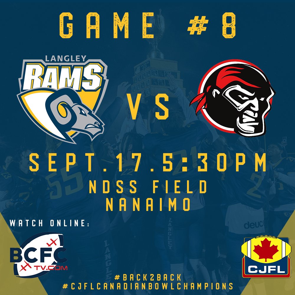 The Rams are travelling to the island to play against the <a href="/vi/">why can't my name be blank =(</a>.raiders! Catch it live on BCFCTV.com  #back2back #CJFLCanadianBowlChampions