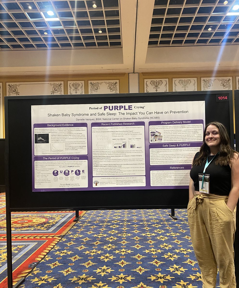 PURPLEcrying's tweet photo. If you're attending @NeonatalNurses 38th Annual Conference in Las Vegas, ask Shantel how the Period of #PURPLEcrying program prevents #ShakenBabySyndrome / #AbusiveHeadTrauma by helping people understand the frustrating features of crying in normal infants. #NANNinVegas https://t.co/CZATQLupvf