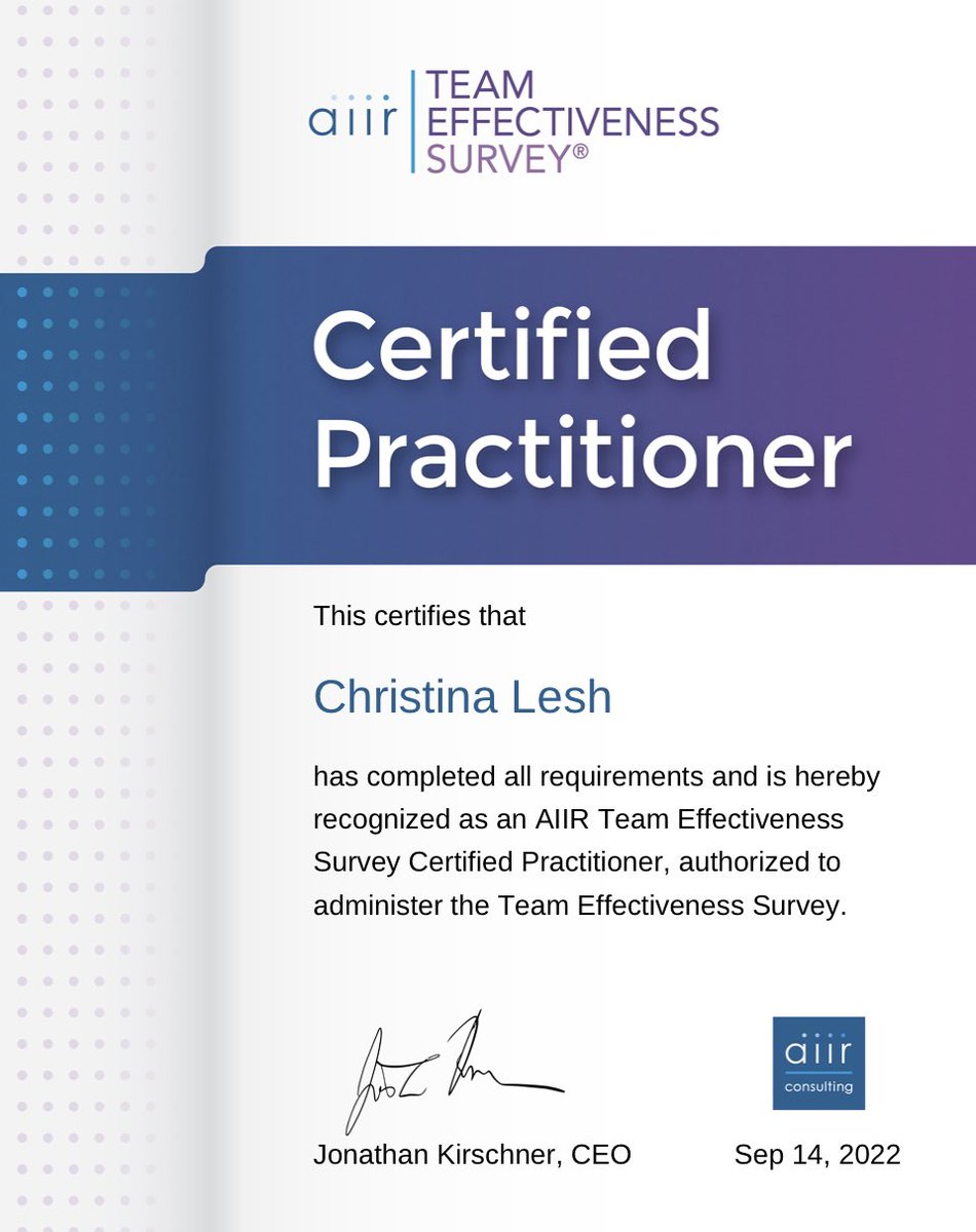 Are you a team of leaders or a leadership team?  The <a href="/aiirconsulting/">AIIR Consulting</a> Team Effectiveness Survey is the tool to answer that question, determine next steps toward boosting productivity and culture. DM me about how this tool could empower your team toward high performance. #Leaders
