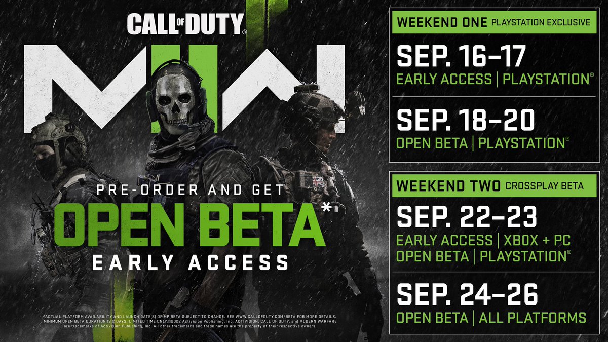 Ben Beans (@beansmcm) on Twitter photo I got 3 Modern Warfare 2 Beta Codes that I'm giving away today (PC / Xbox / PS ) 
To win a code just RT and Follow Me 👊
Winners announced at 8pm GMT (1pm PT)
Good luck! I got 3 Modern Warfare 2 Beta Codes that I'm giving away today (PC / Xbox / PS ) 
To win a code just RT and Follow Me 👊
Winners announced at 8pm GMT (1pm PT)
Good luck!