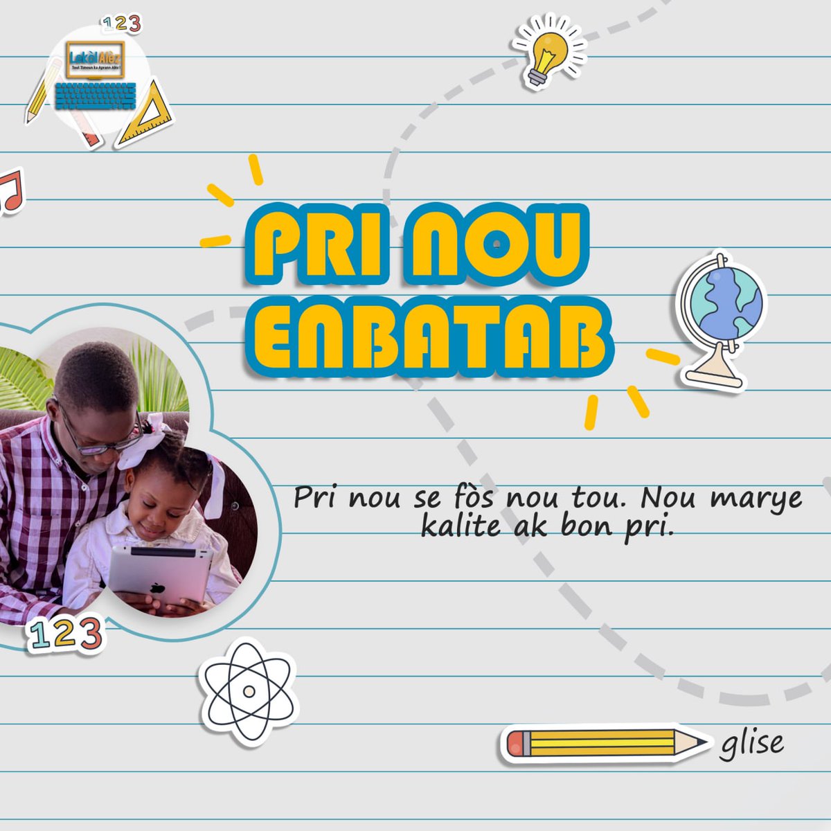 lekolalez's tweet photo. https://t.co/LnrT0xeIpw la pou timoun yo kit peyi lòk kit li pa lòk. Nou gen videyo ak monitè efikas pou ede yo. 

@marcalainb
@carelpedre
Flyer by: @CastimaPhoto https://t.co/5OeLWU5BAh