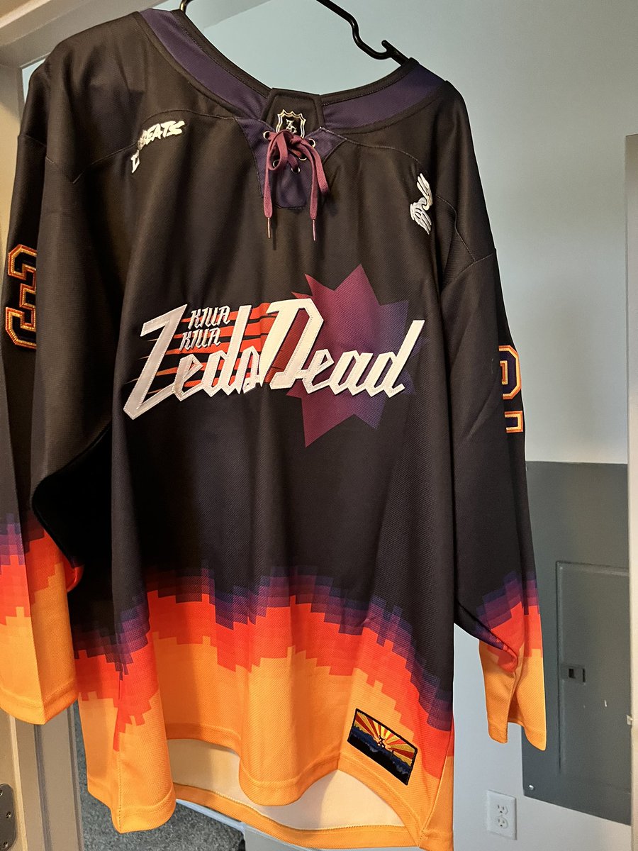 ruckusthejacob's tweet image. We got some leftover Zeds Dead jerseys @CreativFamMerch

ALL 10/10 CONDITION NEVER WORN

ZD Yotes - size XS, Stoned Capone nameplate, 42
ZD Yotes - size M, Shut Up &amp;amp; Sing nameplate, 710
ZD Dead Valley Hockey - Size L, Eyes On Fire nameplate, 23

$180 each!