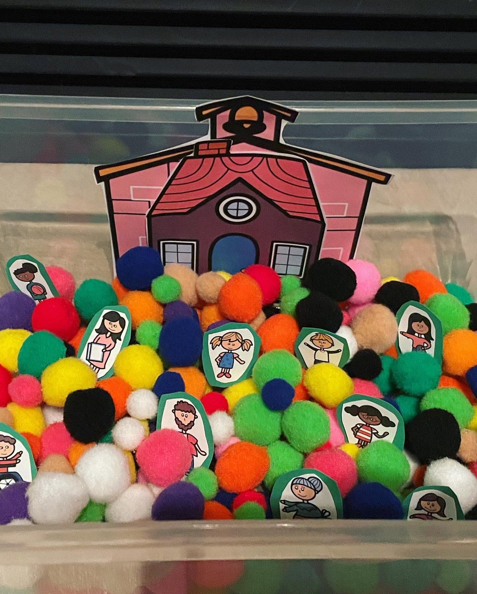 This week in DE, we read “Our Class is a Family” together and talked about how we can each contribute to a happy and safe classroom. Students created class posters with their promise to their classroom family, and students with sensory needs engaged with a themed sensory box!🧡🖤