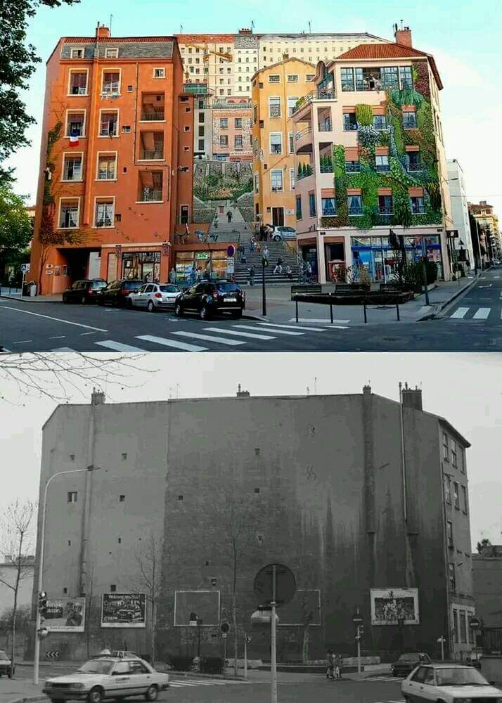 redhistoria's tweet photo. Cuando el arte da vida a lo inerte:
Mural de CitéCréation ubicado en Lyon, Francia. https://t.co/sLbcUOWMA5