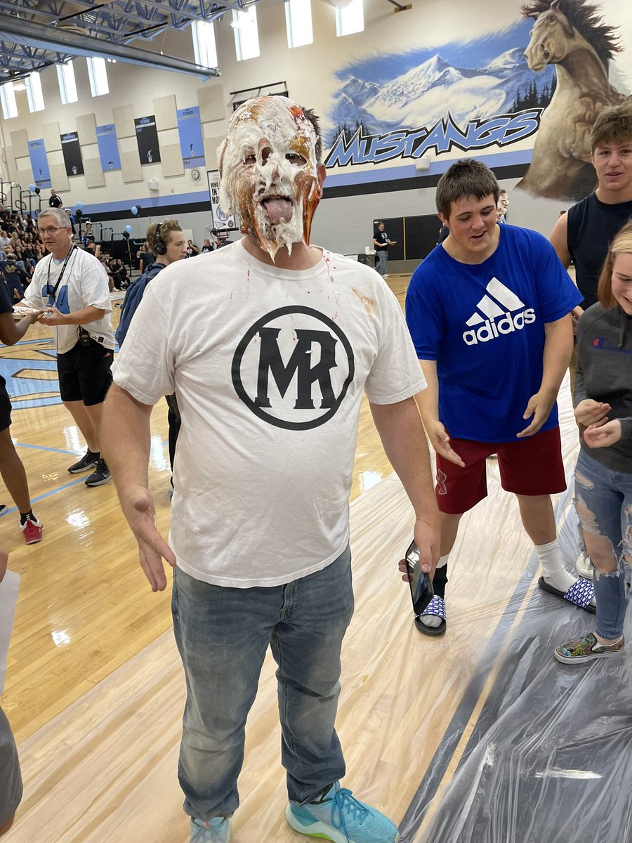 DECAMRHS's tweet photo. MRHS DECA & High School of Business students and staff set a new Pie in the Eye fundraising record! They raised over $20,000 for Make-A-Wish Colorado in under two weeks!#pieintheeye @WishColorado https://t.co/K69u8ZtRGi