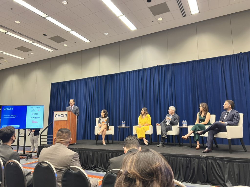 Peniley Ramírez 🥑 (@penileyramirez) on Twitter photo We need strong Spanish media, bilingual media, and we need to reach new audiences in the US eager for great content. Thank you for attending our panel today. I learned, and had a terrific time today at #CHCIHHM22 <a href="/CHCI/">CHCI</a> <a href="/StaciedeArmas/">Stacie M. de Armas 🇨🇺</a> <a href="/Enrique_Acevedo/">Enrique Acevedo</a> <a href="/carl_chirinos/">Carlos Chirinos</a> <a href="/ctardaguila/">Cristina Tardáguila</a> We need strong Spanish media, bilingual media, and we need to reach new audiences in the US eager for great content. Thank you for attending our panel today. I learned, and had a terrific time today at #CHCIHHM22 <a href="/CHCI/">CHCI</a> <a href="/StaciedeArmas/">Stacie M. de Armas 🇨🇺</a> <a href="/Enrique_Acevedo/">Enrique Acevedo</a> <a href="/carl_chirinos/">Carlos Chirinos</a> <a href="/ctardaguila/">Cristina Tardáguila</a>