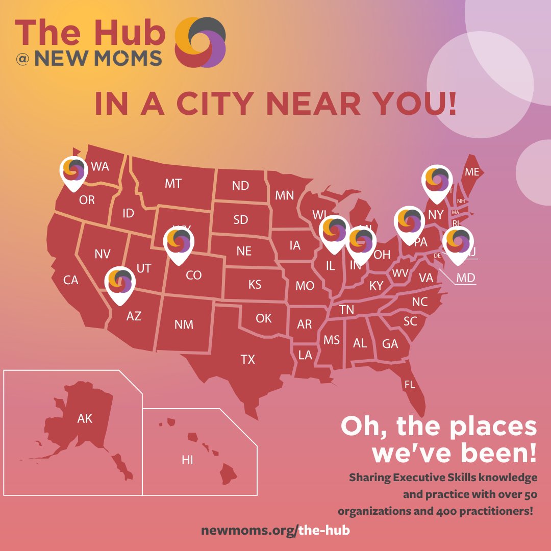 newmomschicago's tweet photo. The Hub @ New Moms is expanding its reach! To date, we have trained over 50 orgs and over 400 practitioners on Executive Skills knowledge and practice. Your org could be next! Learn more about the work of The Hub @ New Moms on our website: https://t.co/E37dpCvLBG https://t.co/bVTtzzyAeq