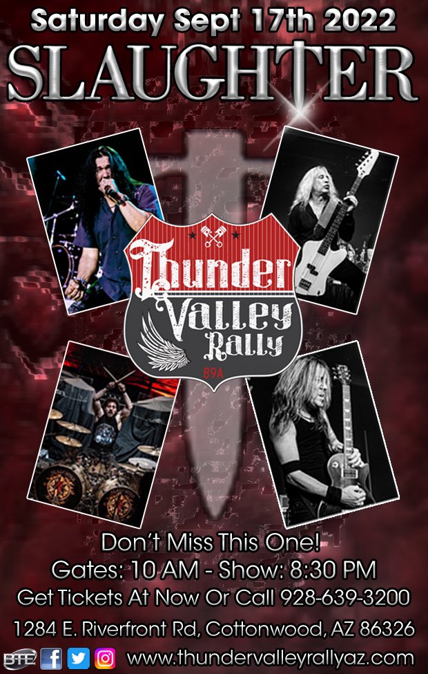 Mark Slaughter (@markslaughter33) on Twitter photo Concert Reminder
When: This Saturday Sept 17th 2022
Where: Cottonwood, AZ
<a href="/thunder_rally/">Thunder Valley Rally</a>
#MarkSlaughter #Slaughter #UpAllNight #FlyToTheAngels #MadAboutYou #ErnieBallStrings #PickGuyGuitarPicks #CarlinoGuitars #FuTone #MorleyPedals #PariahPickups
#KemperAmps
#GodinGuitars Concert Reminder
When: This Saturday Sept 17th 2022
Where: Cottonwood, AZ
<a href="/thunder_rally/">Thunder Valley Rally</a>
#MarkSlaughter #Slaughter #UpAllNight #FlyToTheAngels #MadAboutYou #ErnieBallStrings #PickGuyGuitarPicks #CarlinoGuitars #FuTone #MorleyPedals #PariahPickups
#KemperAmps
#GodinGuitars