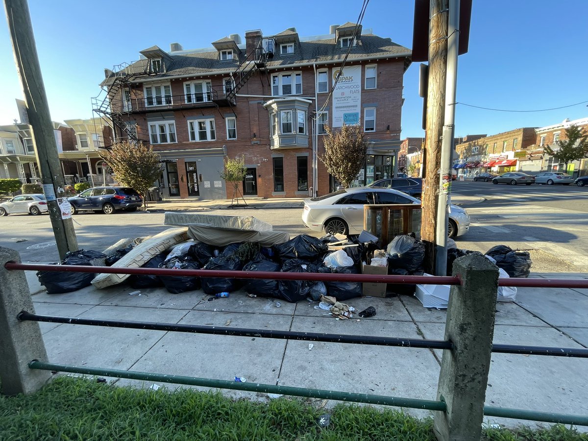 Pkmaier's tweet photo. @HelenGymAtLarge Hi @HelenGymAtLarge, I had to switch to the wide lens to capture all this. Seems like someone is moving in. Thanks for ensuring this is promptly and completely removed. What say Commissioner Williams about chronic dumping spots like this? https://t.co/9HqQMn7Izv