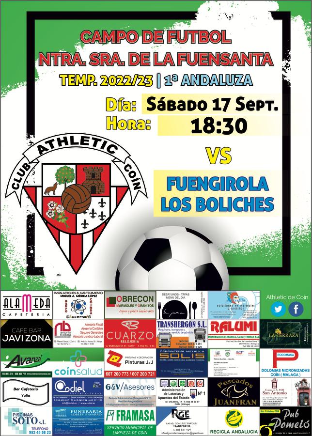 AthleticdeCoin's tweet photo. Horario confirmado para nuestro debut liguero.

Este sábado a las 18:30 h de la tarde recibimos en La Fuensanta al U.D. Fuengirola-Los Boliches en la primera jornada de la competición liguera.

Con tu apoyo , juntos a por la primera victoria.

¡ Vamos Athletic! https://t.co/NCg2AIvV1k