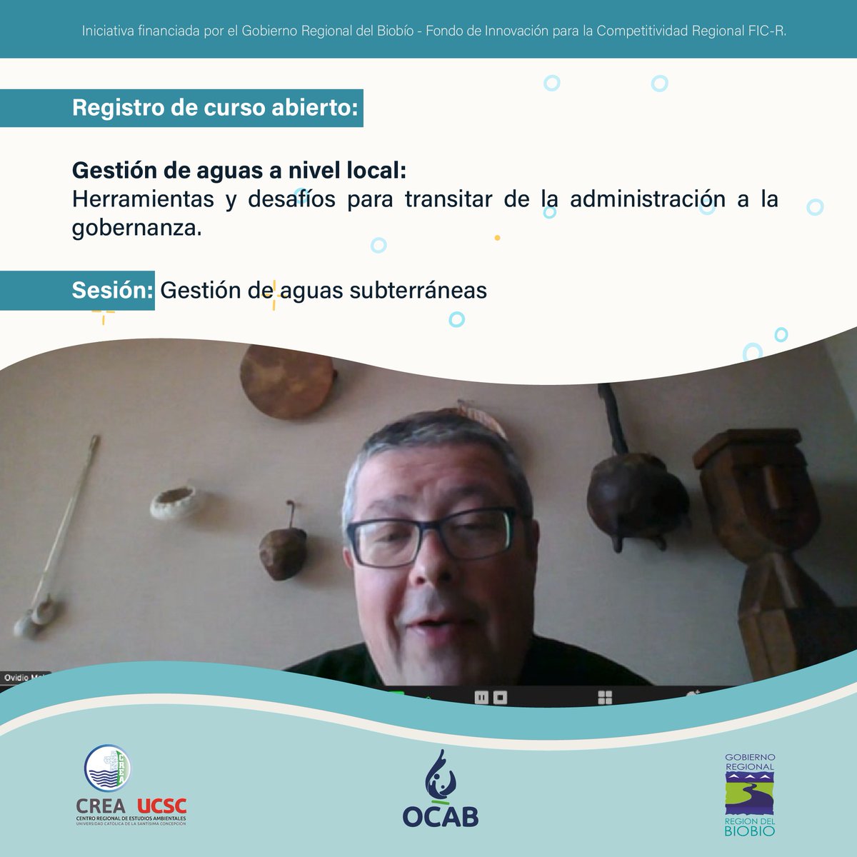 ocab_ucsc's tweet photo. #Ocab | Hoy desarrollamos un nuevo curso abierto "Gestión de Aguas a nivel local: herramientas y desafíos para transitar de la administración a la gobernanza", que contó con la exposición del Ingeniero Civil Agrícola, Ovidio Melo. https://t.co/OGUQQ3E1av