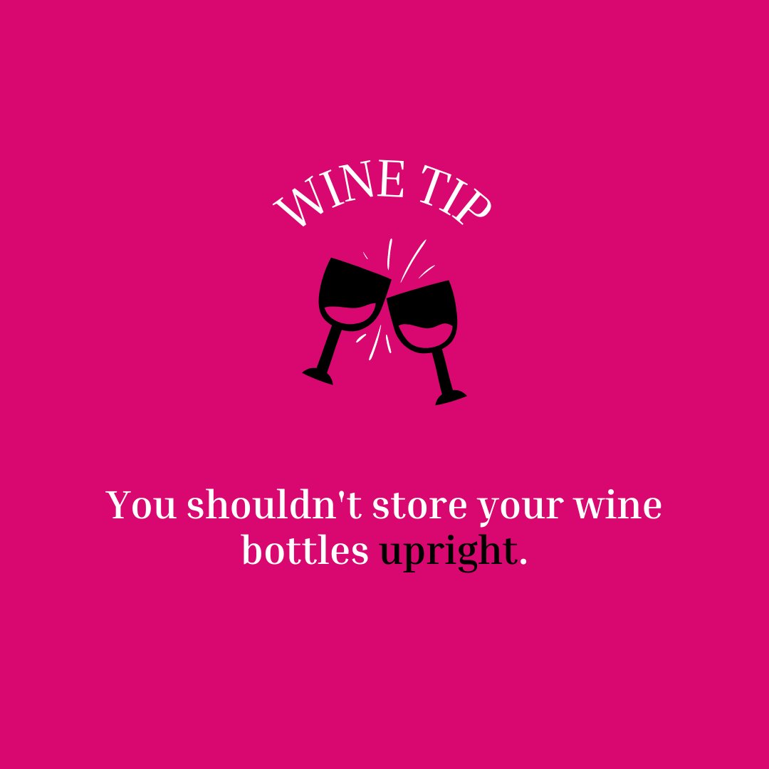 tcmwineclub's tweet photo. Did you know that storing your wine upright can dry out the cork and expose your wine to unwanted oxidation? That's why you should always store your wine bottles on their side to keep the cork moist. 🍷
#wine #winewednesday #winetip #wineclub #tcm #tcmmovies #tcmwineclub https://t.co/zHYAjTAPxG