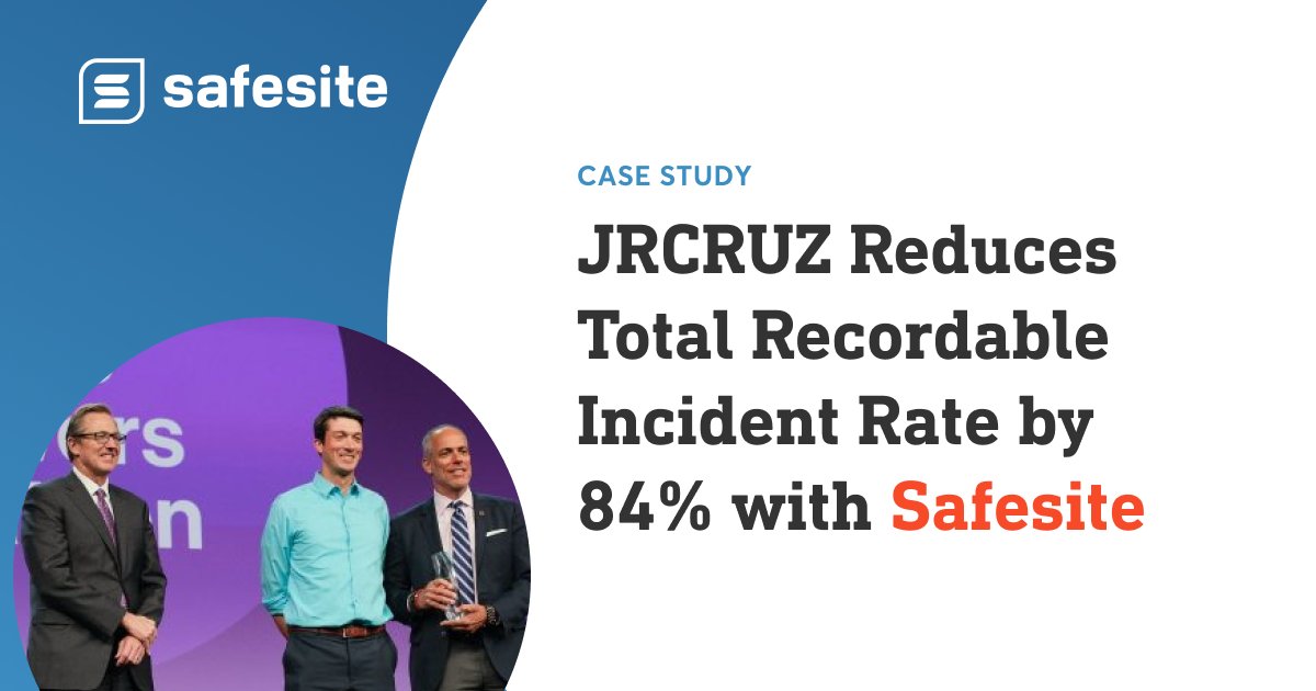 “With Safesite’s risk priority algorithm and root cause tracking, I get to the root of the problem and find proactive solutions” (Derek Smith, JRCRUZ). See how this construction company reduced its total recordable incident rate by 84%. bddy.me/3eQO3wx  

#ehs