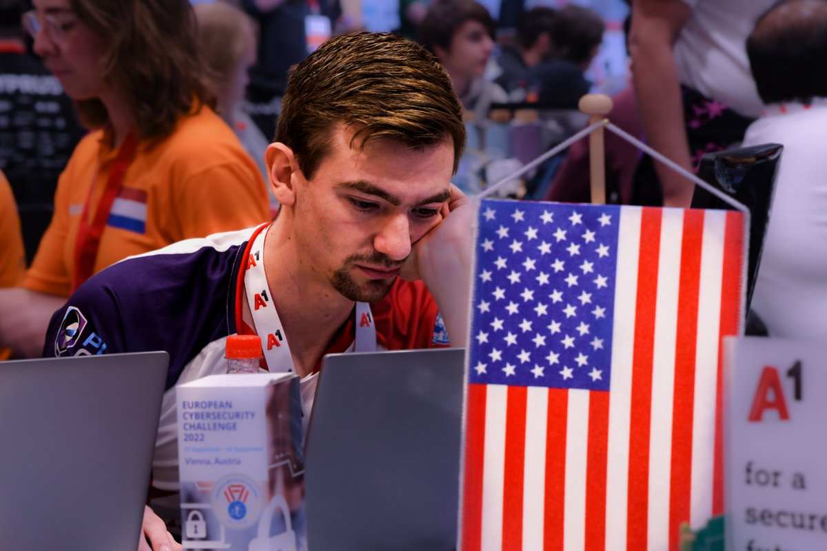 USCyberGames's tweet photo. The next set of challenges of the European Cyber Security Challenge (#ECSC) started today! We’re excited to have the #USCyberTeam participate in Vienna, Austria. View the leaderboard now: https://t.co/JSTGvsVUEn
#Cybersecurity #CyberGaming @enisa_eu https://t.co/kZqJy0fmnI