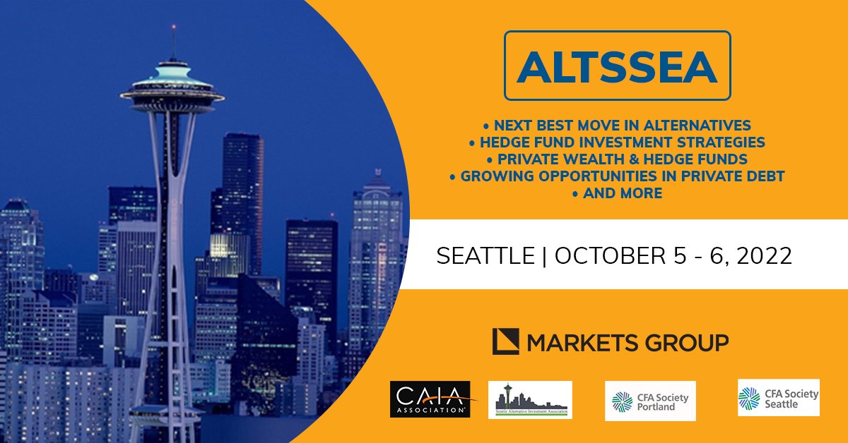 CAIAAssociation's tweet photo. Heads up Seattle: Leaders will be there for a special event in October. Join CAIA, @Marketsgrp, @CFASeattle, @portland_cfa, and SAIA for #ALTSSEA. @BowmanJohnL &amp; @CAIA_DMcLean will be there to discuss a new paper: A Renewed Professionalism - coming soon! https://t.co/ctfK9VVviA https://t.co/9XJRxZZP0Z