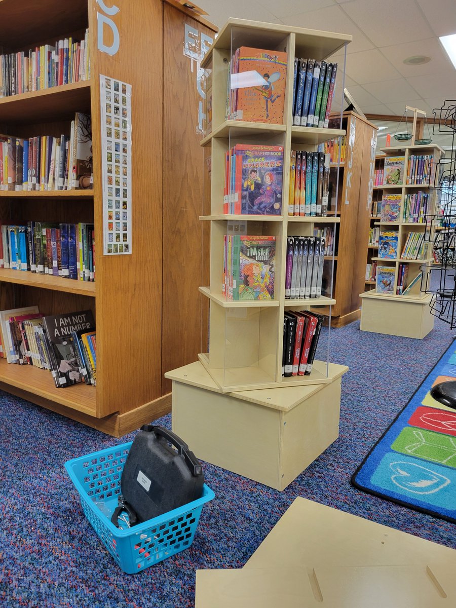 NW_Librarian's tweet photo. POV: you're a strong, independent librarian who don't need no help to build your new bookshelves

#nwlibrary #librarianlife #libraryhumor #scholastic #newshelving https://t.co/jYfDH7LoEH