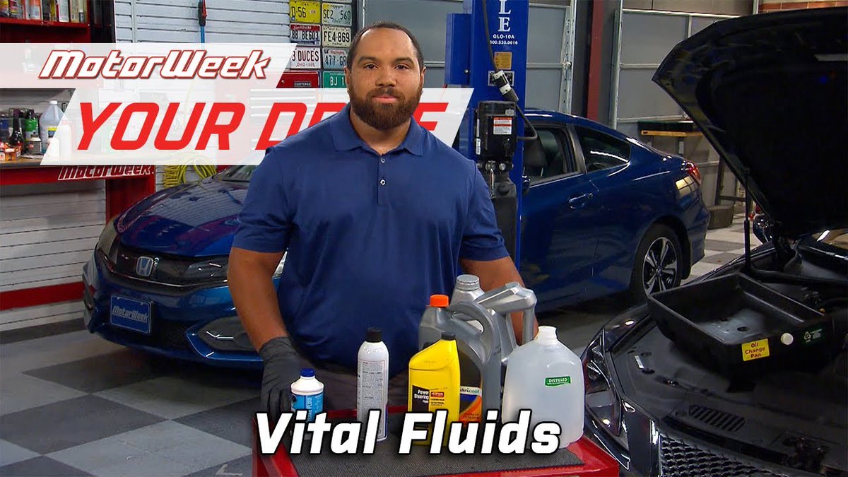 MotorWeek's tweet photo. Logan McCombs teaches us how to properly handle, dispose, and recycle your vehicle's vital fluids. Check out our new #YourDrive segment here: https://t.co/t02YqXosMq https://t.co/wbgb4aJkzL