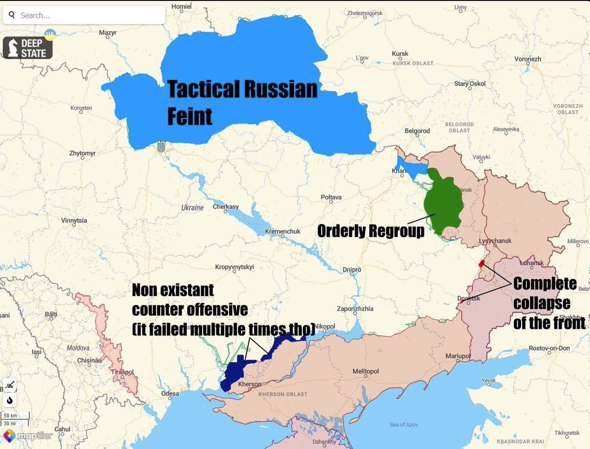 CITeam_en's tweet photo. September 12-13 sitrep:

— Ukrainians continue advances as Russian troops, bloggers are reeling from recent offensive;
— How the Ukrainian operations were planned;
— Iranian drones enter the battlefield

https://t.co/T1EVAtJnrZ https://t.co/ZIsia8tPQ3