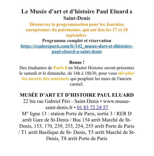 Les étudiants du master passé présent participent aux #JourneesDuPatrimoine