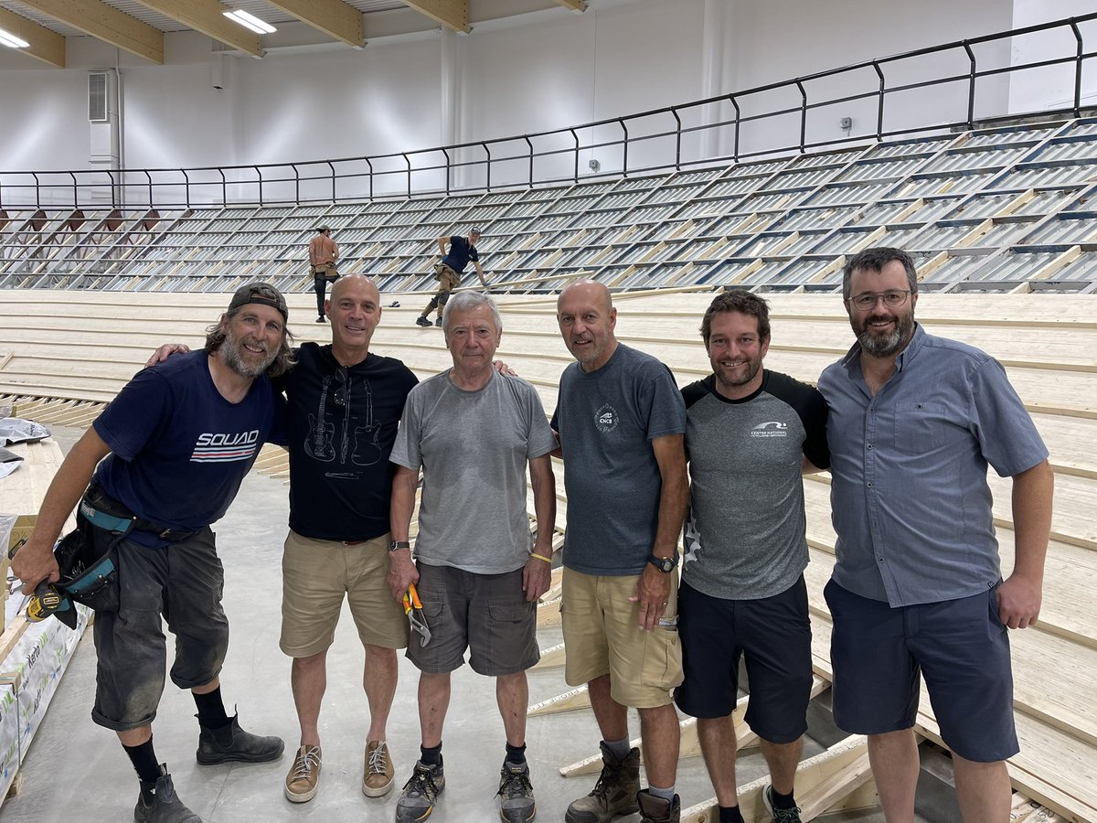 A quick visit to 🇨🇦’s newest indoor #velodrome in #Bromont Thanks to Peter Junek, Nicolas Legault, Eric van den Eynde &amp; all for the tour.  The workmanship looks amazing.  Can’t wait to ride the boards this fall 🍂