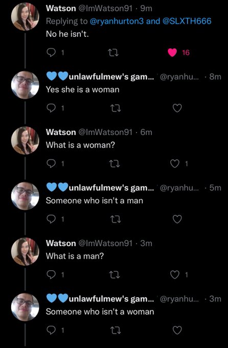 The room temp IQ this man puts on display here 😂 Cheers @ImWatson91 ! 🥂 https://t.co/0nocgoYCBl<a href="/tag/mensrights"class="tags"><span>#mensrights</span></a><a href="/tag/transrights"class="tags"><span>#transrights</span></a><a href="/tag/twam"class="tags"><span>#twam</span></a>