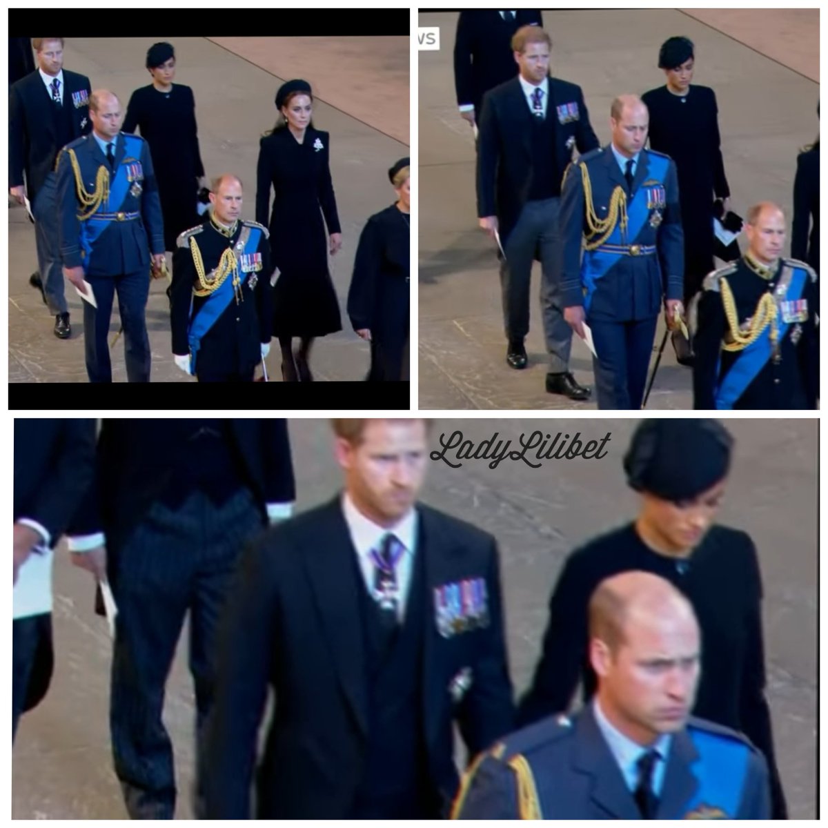 LilibetLady's tweet photo. 🙄 The holding of hands continues , the DISRESPECT shown by this pair is unreal. No other Family member behaved in such a manner it is  sickening to watch. I guess their minds are on the book release rather than Granny🙄#RoyaltyWithNoLoyalty #RoyalFamily #JustGoHome https://t.co/yaZgwhZWzb