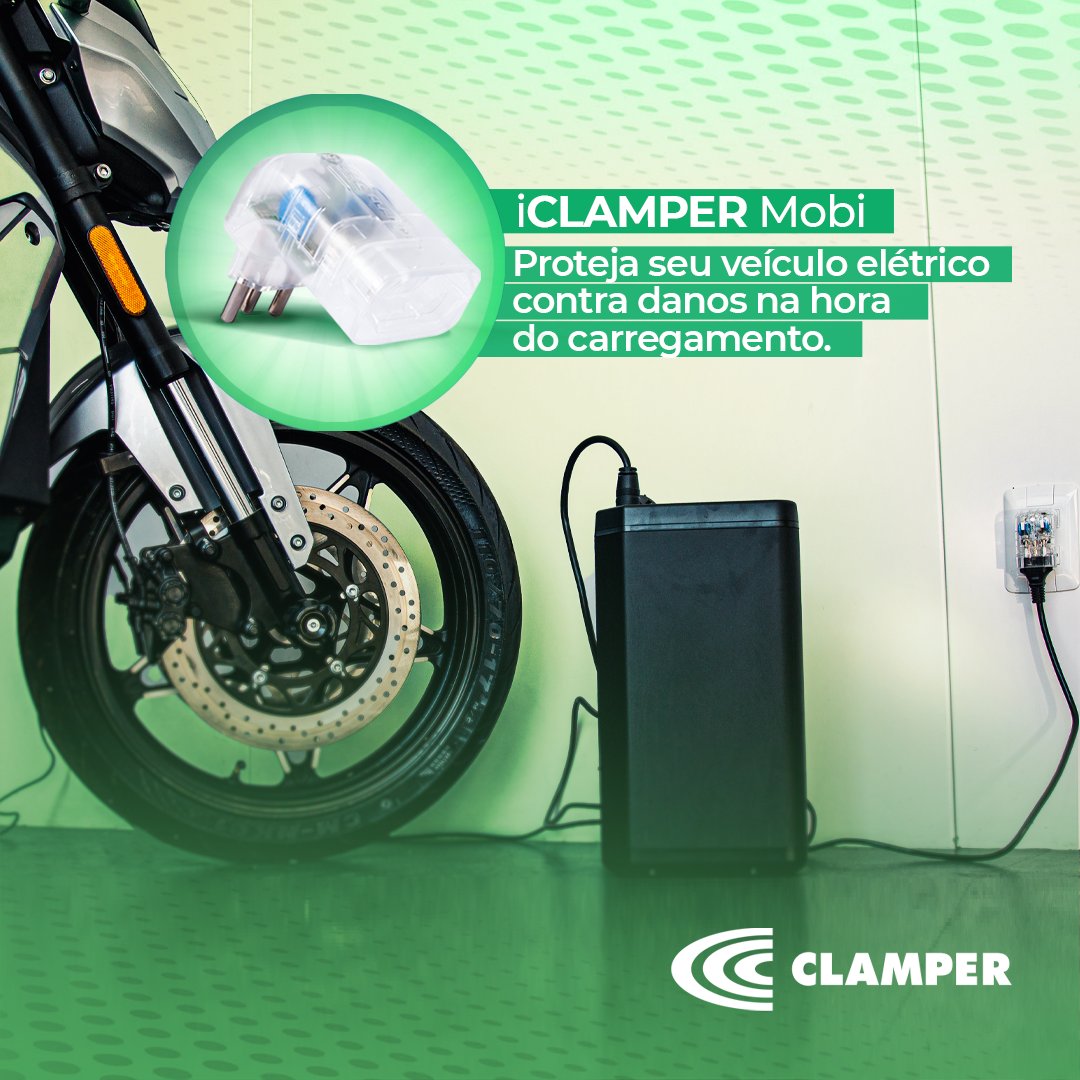 clamperoficial's tweet photo. Para garantir uma vida útil maior para seu veículo e economizar em reparos, utilize o iCLAMPER Mobi. É só ligar o iCLAMPER Mobi na tomada, plugar o cabo de recarga e pronto: você está protegido contra picos de energia!

Confie em quem entende de DPS, confie na CLAMPER! https://t.co/JZ0UnGHAka