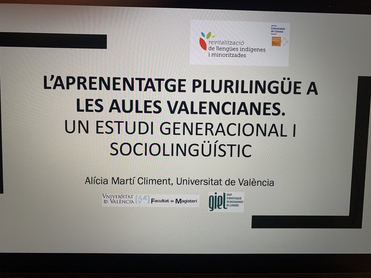 marclia's tweet photo. Hui al #CIRLIM a @upvd1 he presentat un estudi sobre l’aprenentatge plurilingüe a les aules valencianes. @GrupGIEL @FacMagisteri @UV_EG @icriml @univgirona https://t.co/KlDujW0nkk
