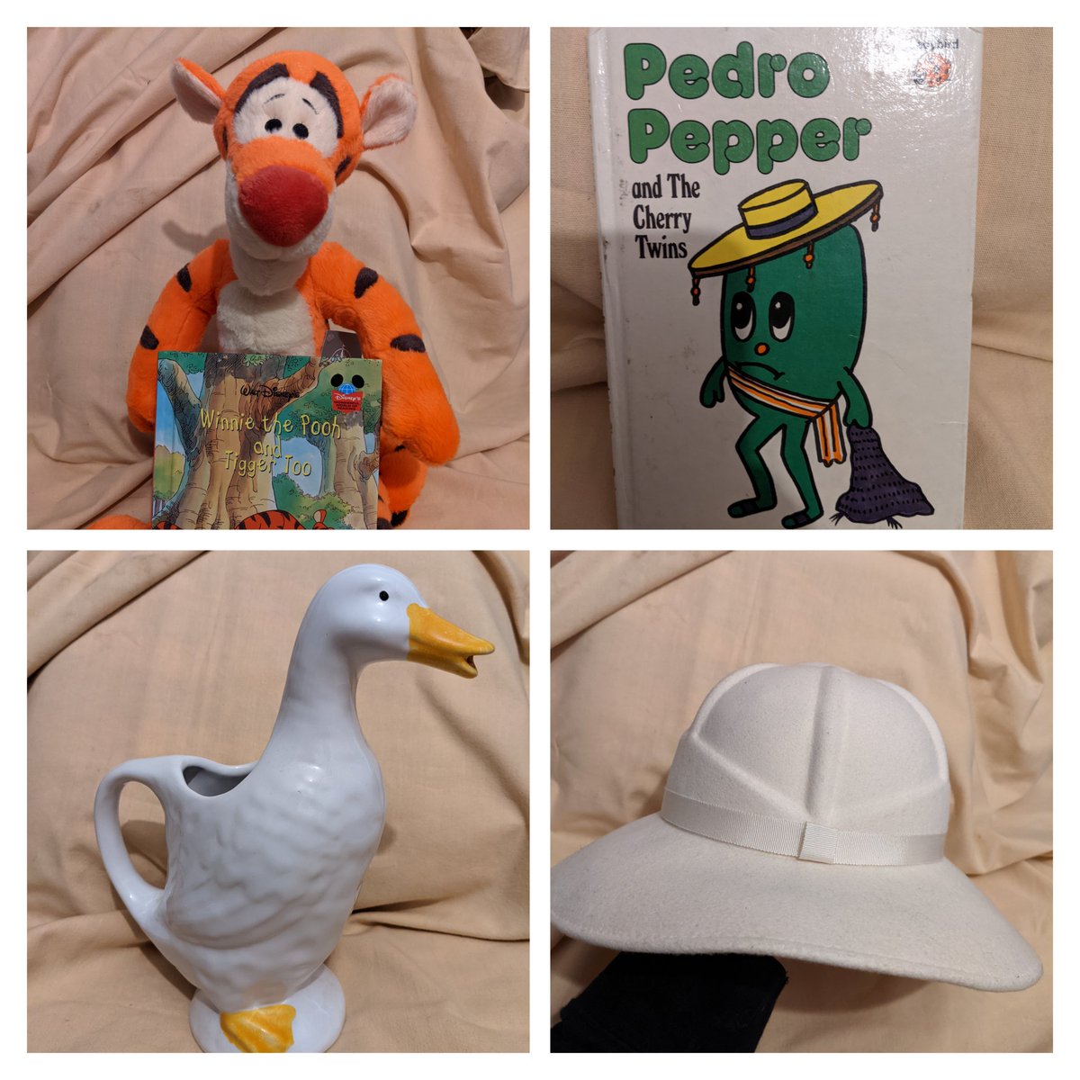Few goodies added this evening
eBay listed, link in bio 💜

#vintage #retro #kitsch #ceramic #duck #pedropepper #gardengang #tigger #disney #plush #secondhandseptember #bermonatrend #hats #london #fashion