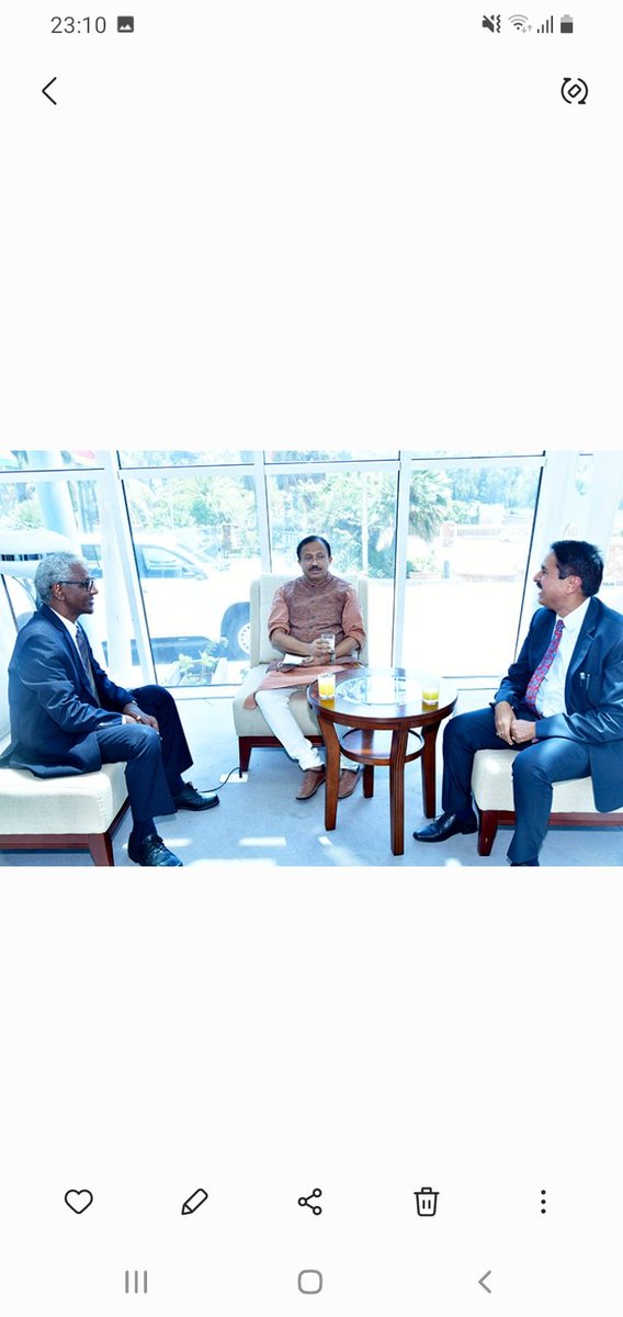 Visit of Hon'ble Minister of State for External Affairs &amp;Parliamentary Affairs <a href="/MOS_MEA/">V. Muraleedharan</a>  to Eritrea: DG, MFA Mr. Osman Ibrahim received him on arrival in Asmara today.