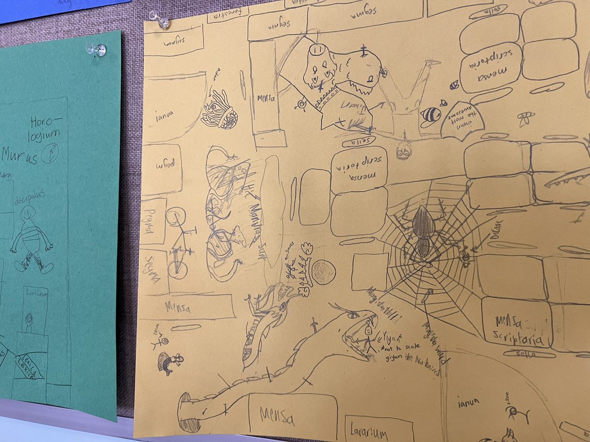 stickfiguregods's tweet photo. Every year I have students map the classroom for vocab practice and this year I asked for some “here be dragons” action 😁 #latinteach https://t.co/lzltIE4jXI